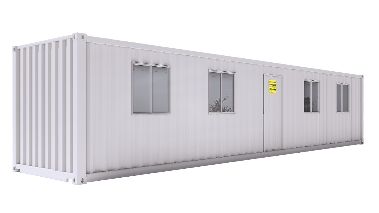 Oficina Container Forrada 40 Pies · Planta Libre