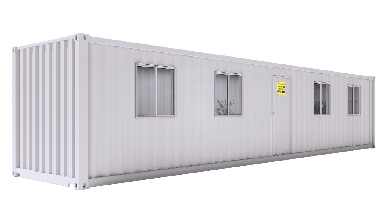 Oficina Container Sin Forrar 40 Pies · Planta Libre