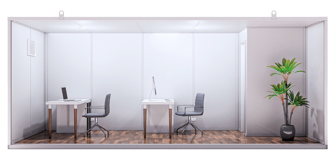 Oficina Económica 20 Pies (6 metros) · Medio Baño — vista interior
