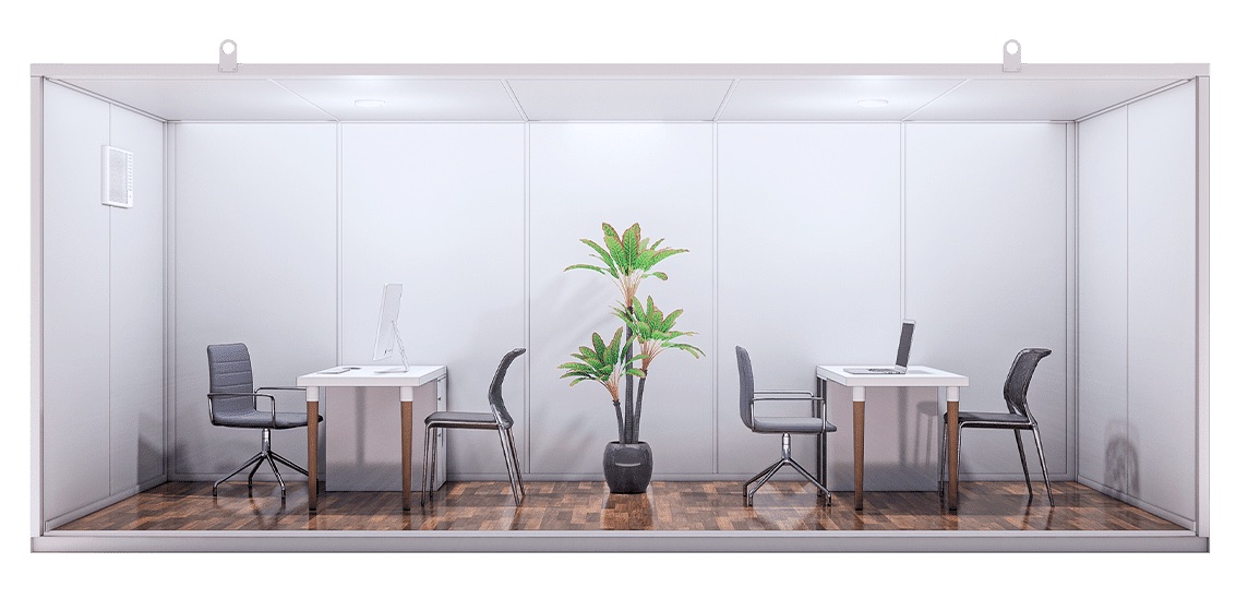 Oficina Económica 20 Pies (6 metros) · Planta Libre — vista interior