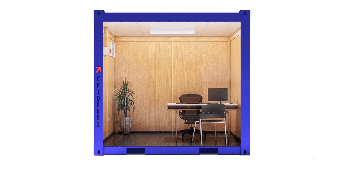 Oficina Modular Armable de Lujo · 10 Pies — vista interior